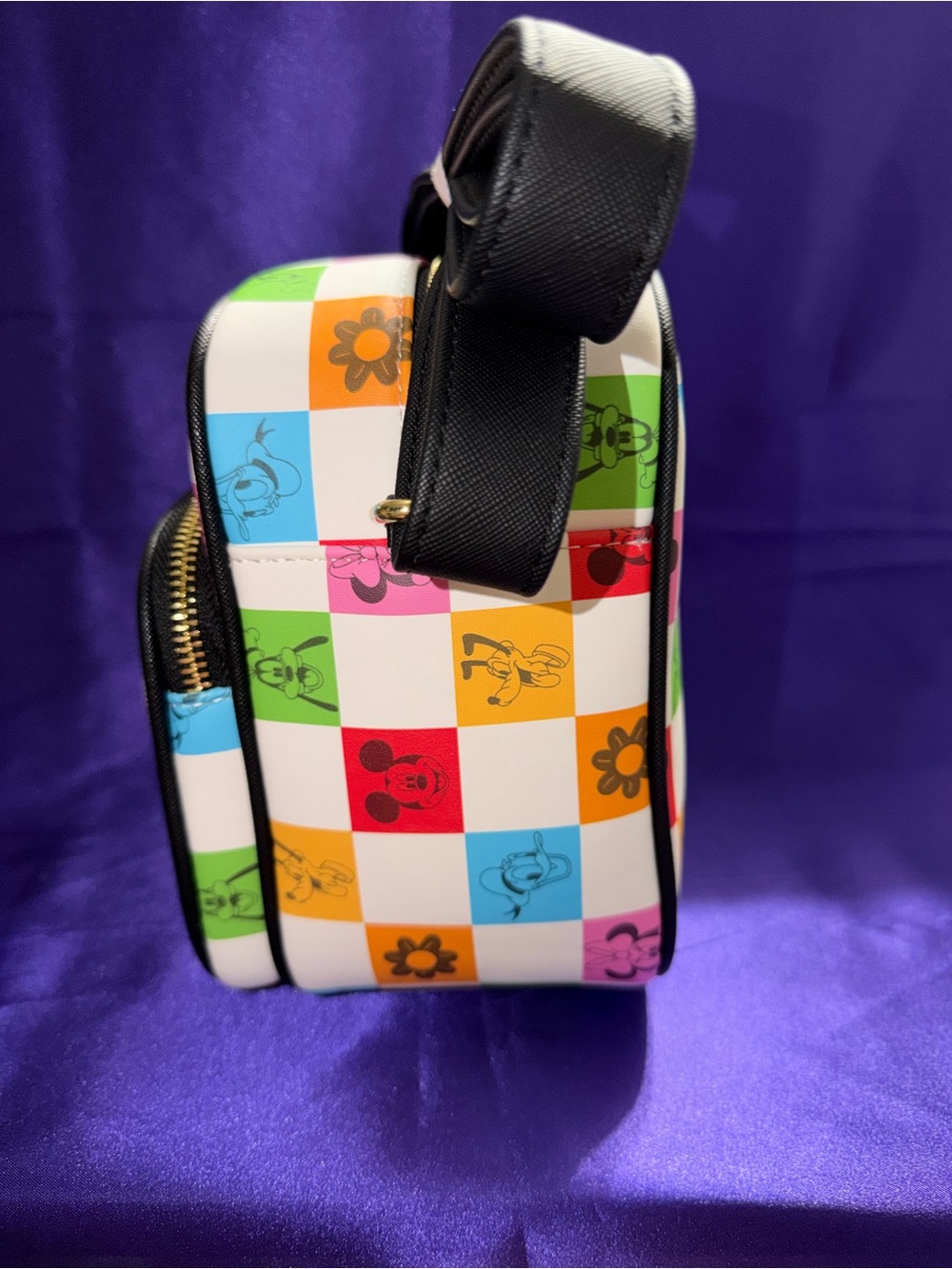 Loungefly Disney Multicolor Checker Mickey & Friends Crossbody - Picture 4 of 6